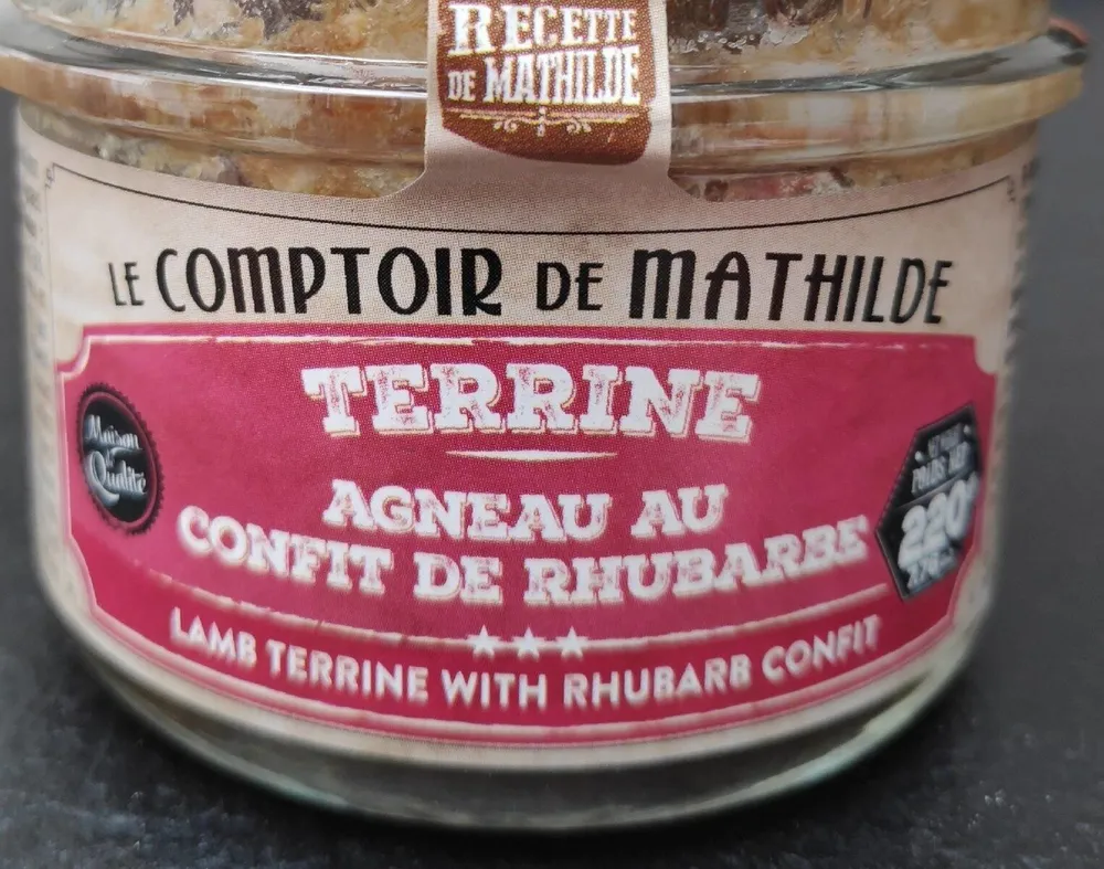 Terrine Agneau au conflit de Rhubarbe