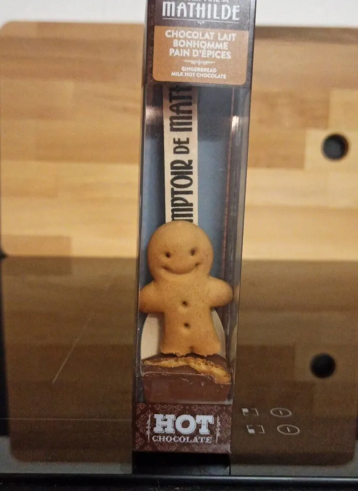 Cuillère chocolat lait et bonhomme pain d'épices