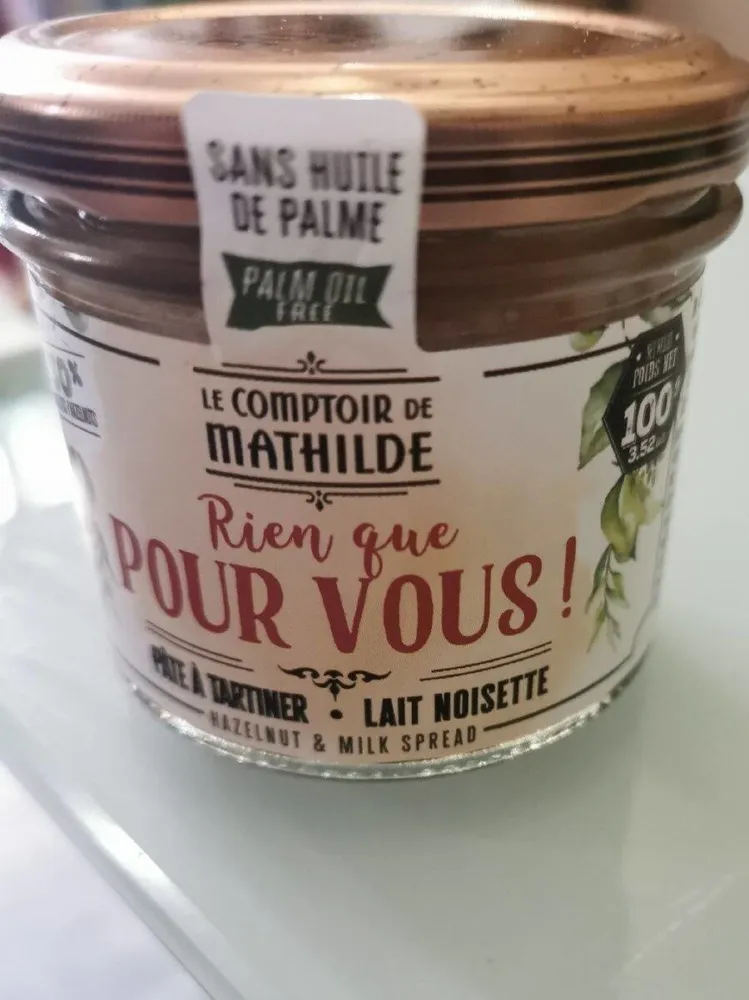 Pâte à tartiner lait noisette