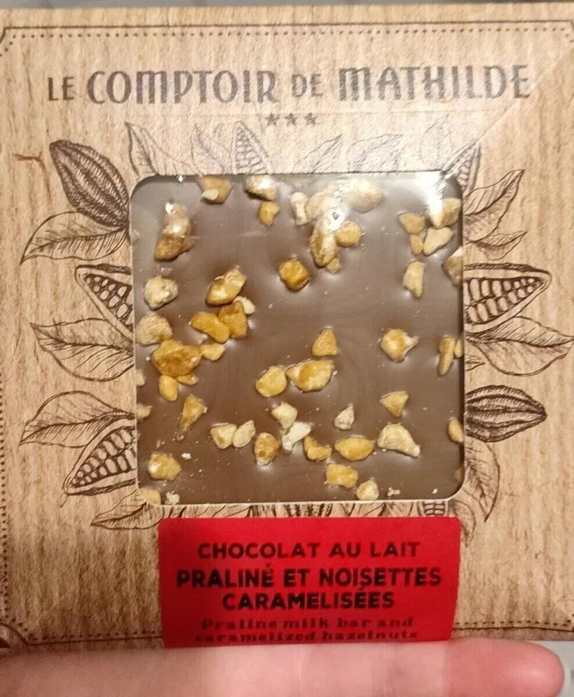 Chocolat au lait Praliné et noisettes caramélisées