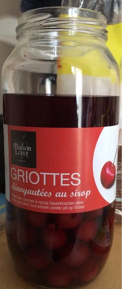 Griottes dénoyautées au sirop