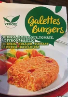 Burger quinoa, boulgour, tomate, poivron basilic