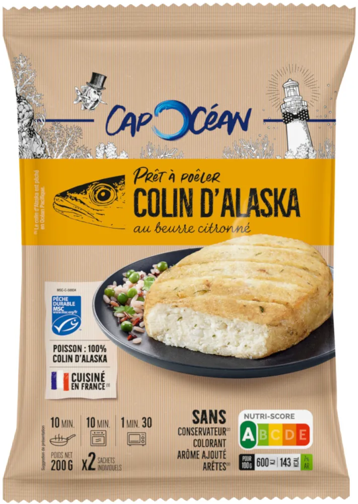 Prêt à poêler colin d'Alaska MSC au beurre citronné - 200g - Frais