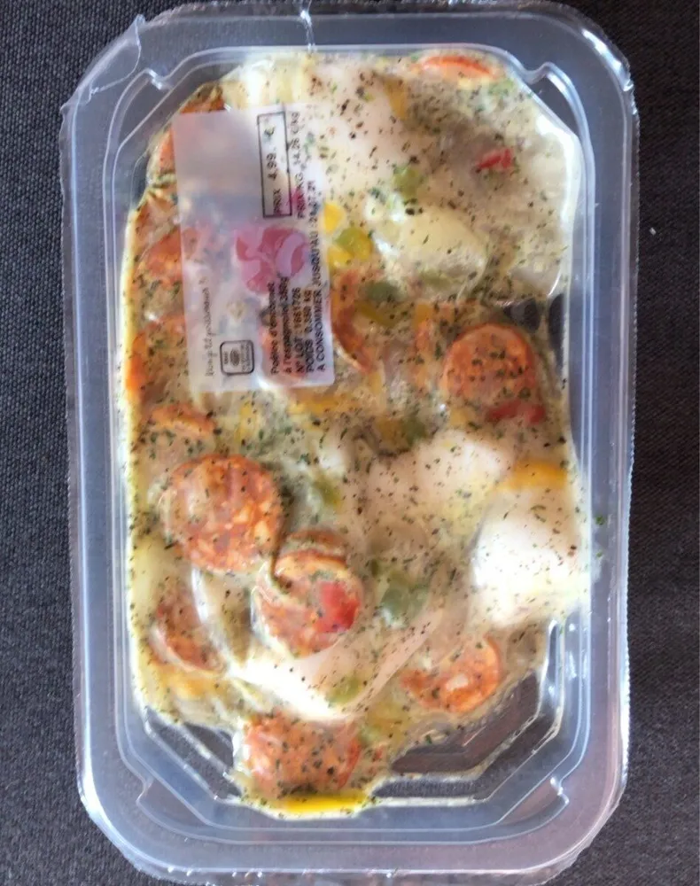 Encornets aux herbes, poivrons,ougnons et chorizo