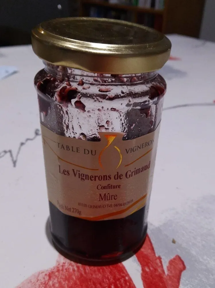 Confiture mûre les vignerons de Grimaud