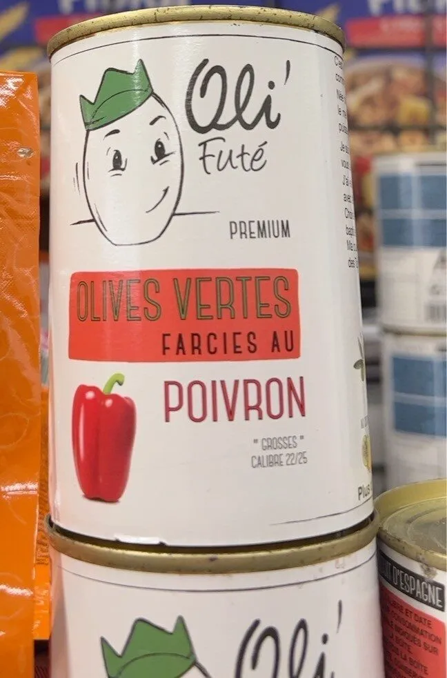 Olives vertes farcies au poivron