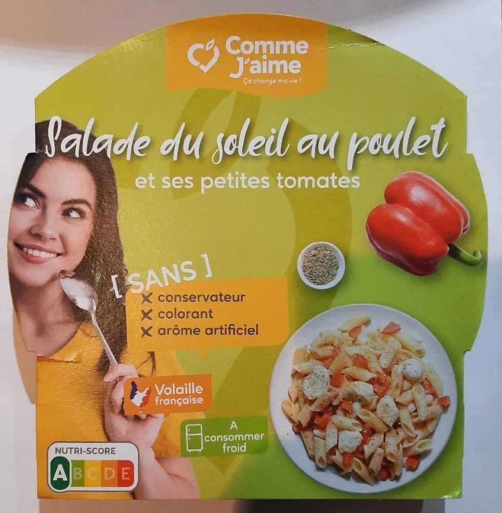 Salade du soleil au poulet et petites tomates