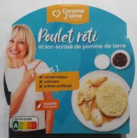 Poulet rôti et son écrasé de pomme de terre