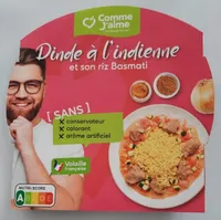 Dinde à l'indienne et son riz Basmati