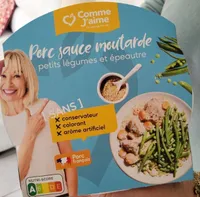 Porc sauce moutarde petits légumes et epeautre