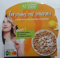Torsades au saumon et à l'oseille et champignons