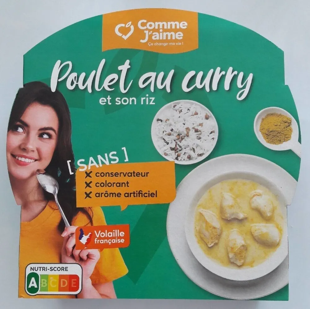 Poulet au curry et son riz