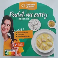 Poulet au curry et son riz