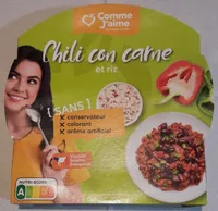Chili con carne et duo de riz