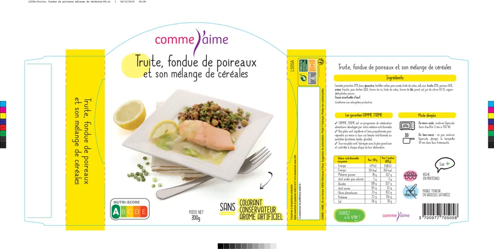 Truite et sa fondue de poireaux