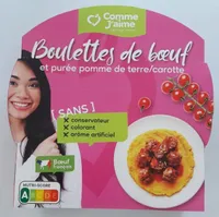 Boulettes de boeuf et purée pomme de terre / carotte