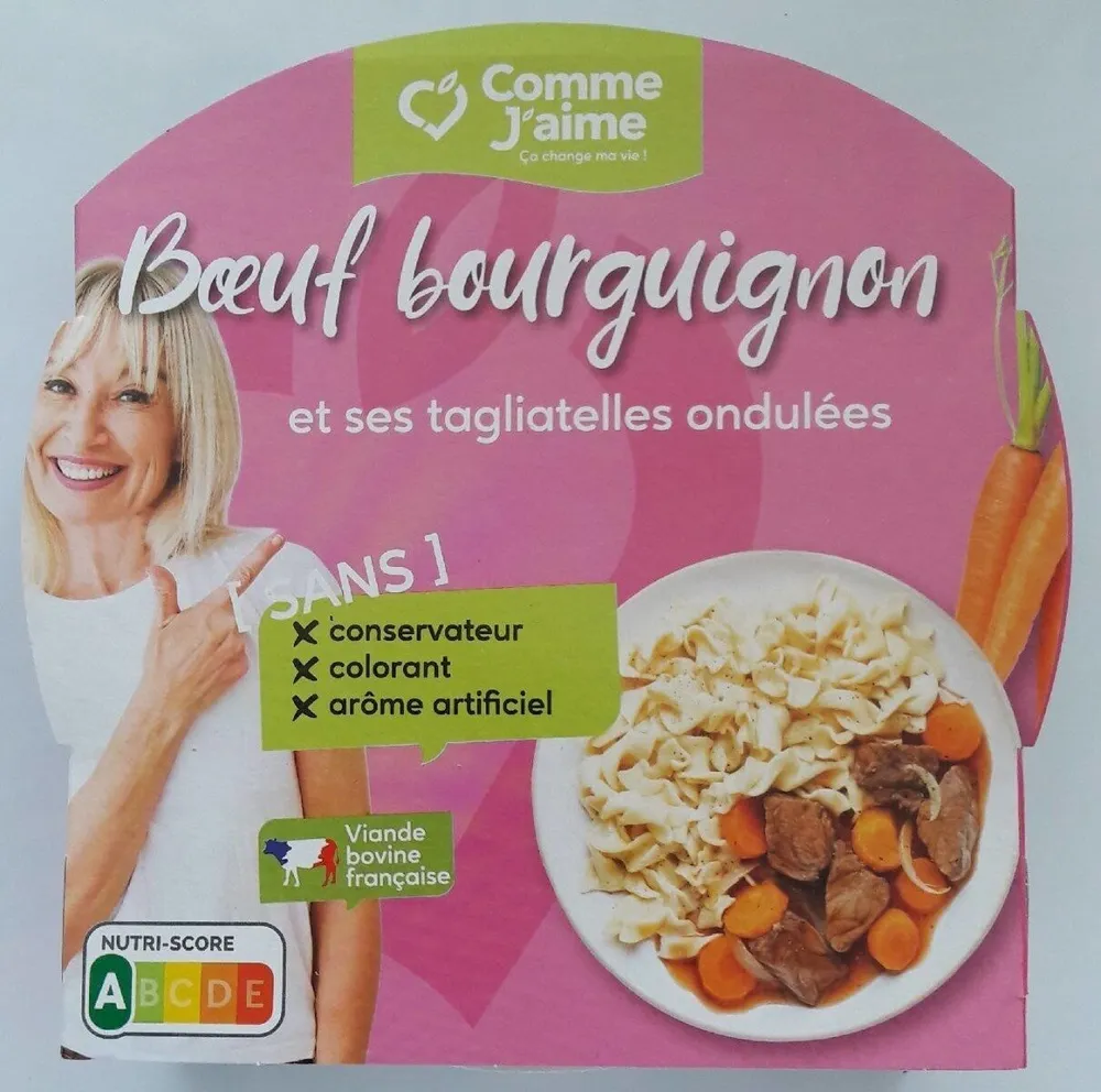 Bœuf bourguignon et ses pâtes