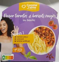 Pennes tomates & haricots rouges au basilic