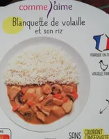 Blanquette de volaille et son riz