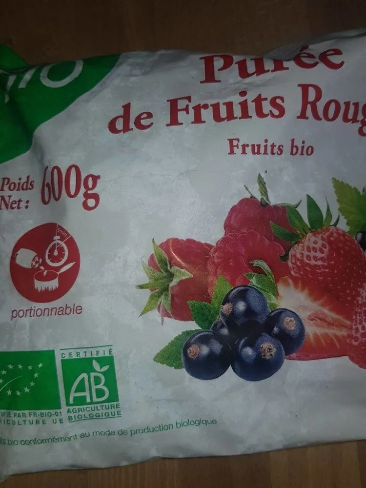 Purée de fruits rouges Bio surgelée