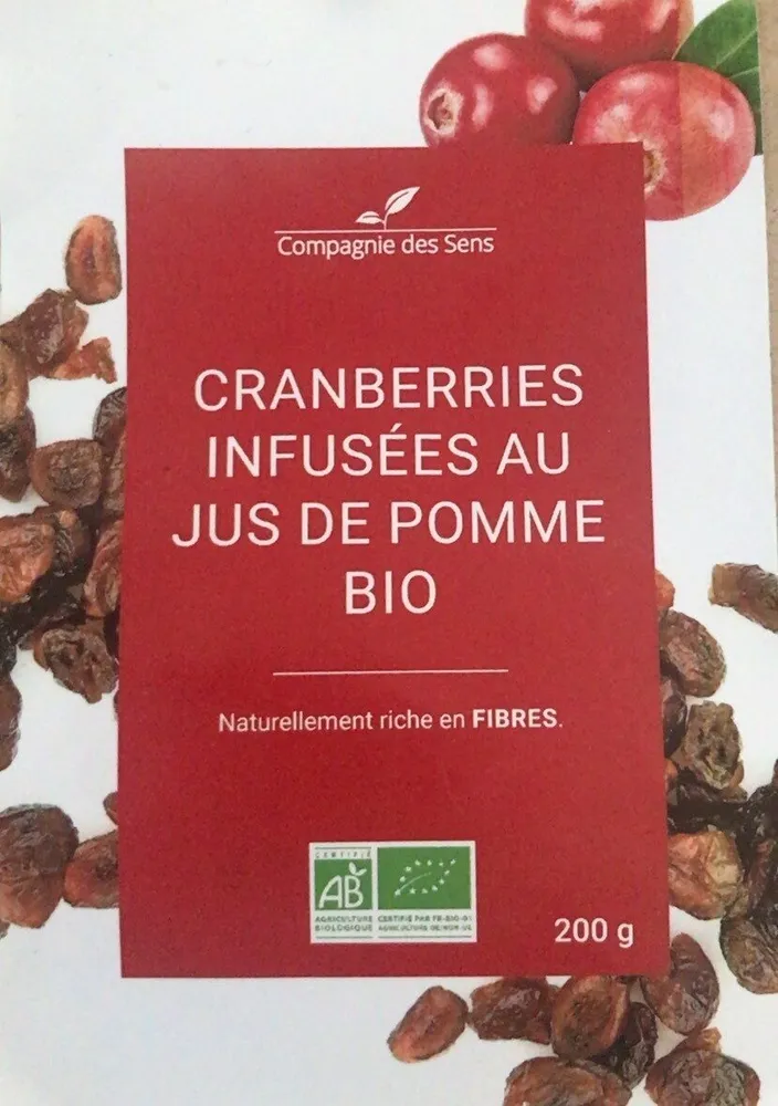 Cranberries infusées au jus de pomme bio