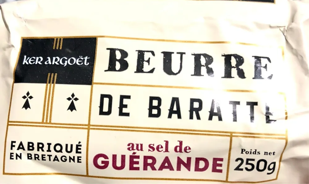Beurre de baratte demi-sel au sel de Guérande