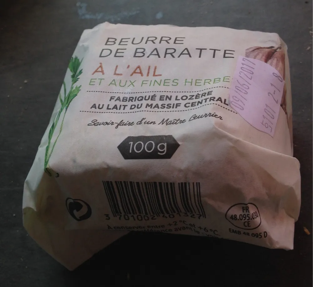 Beurre de Baratte a l'Ail et aux Fines Herbes
