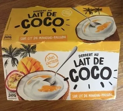 Dessert au lait de coco sur lit de mangue-passion