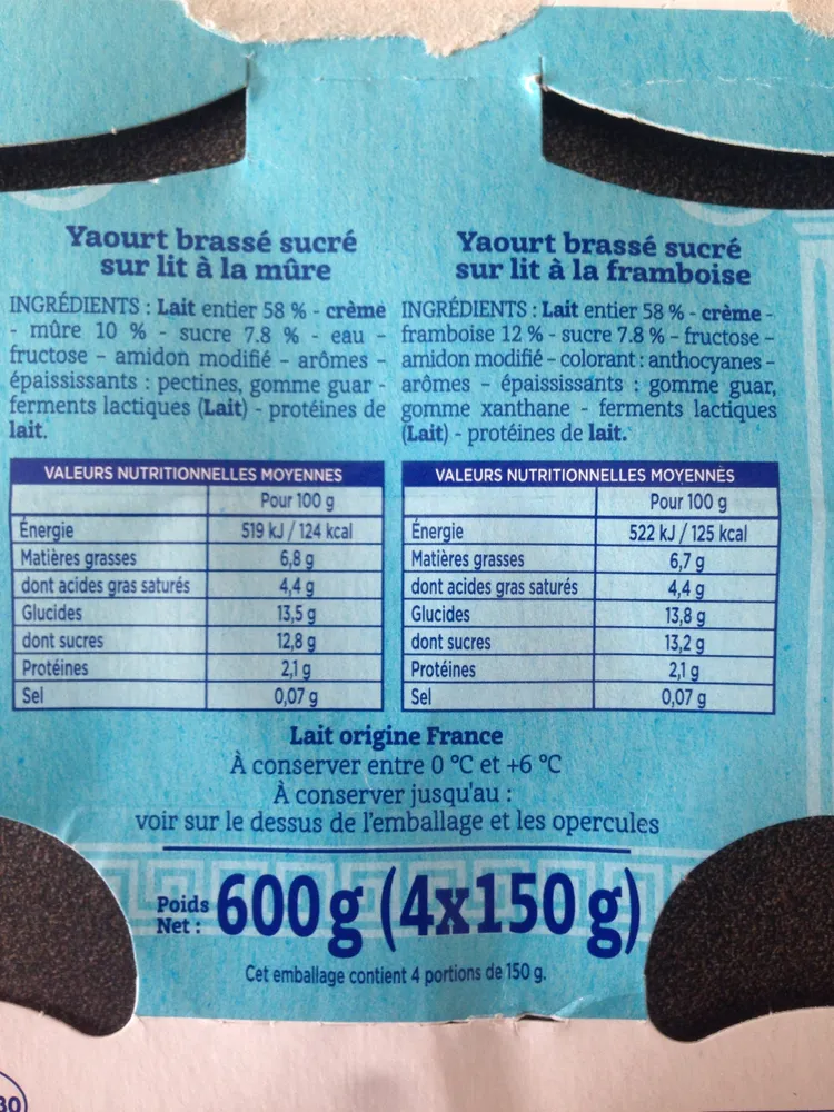 Yaourt à la Grecque sur lit de fruits