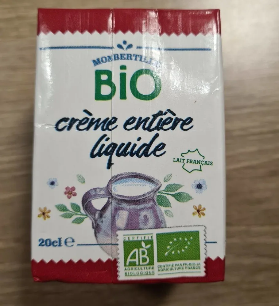 Créme  entière liquide bio