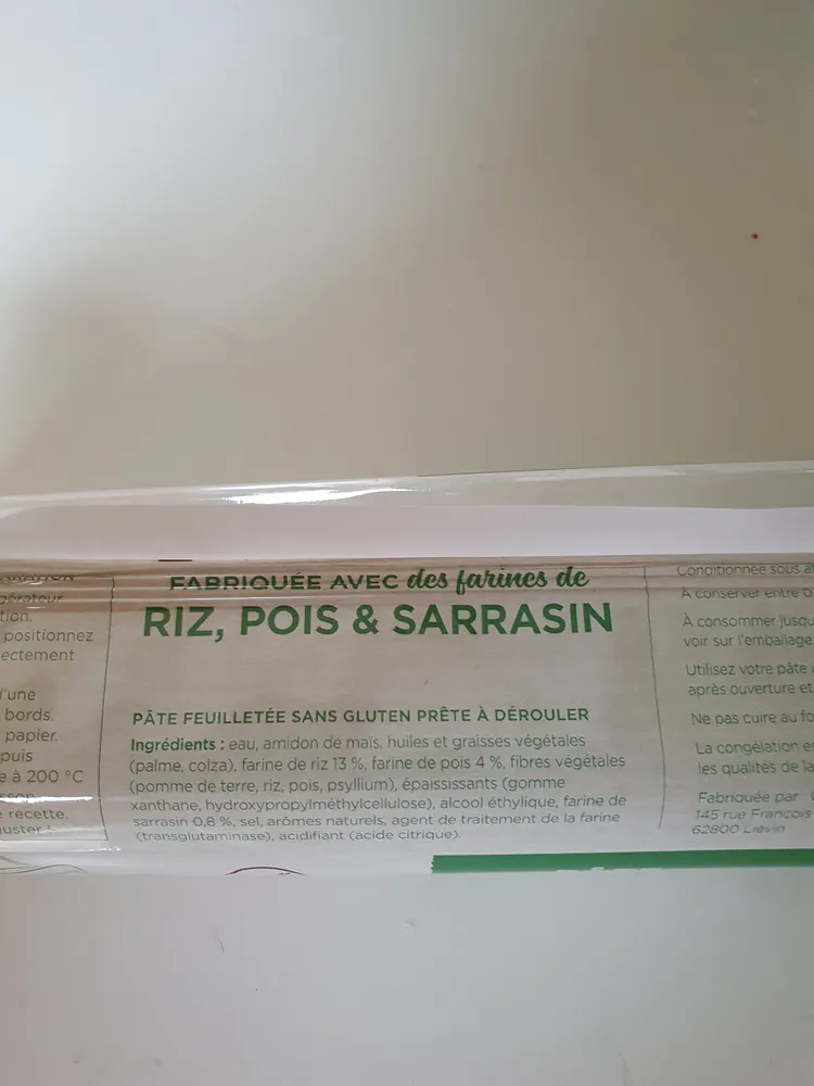 Pâte feuilletée sans gluten