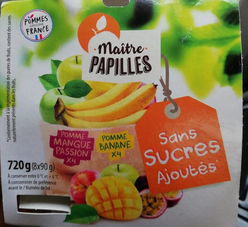 Compote sans sucres ajoutés pomme mangue passion pomme banane