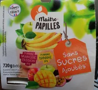Compote sans sucres ajoutés pomme mangue passion pomme banane