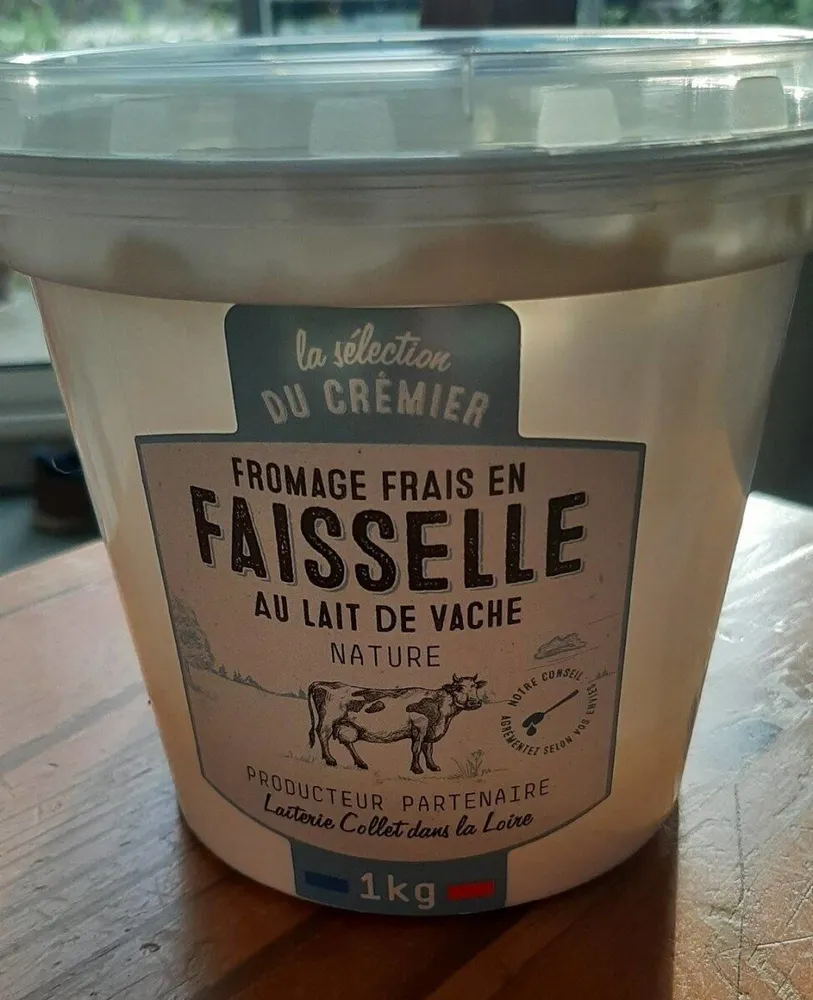 Fromage frais en faisselle au lait de vache nature