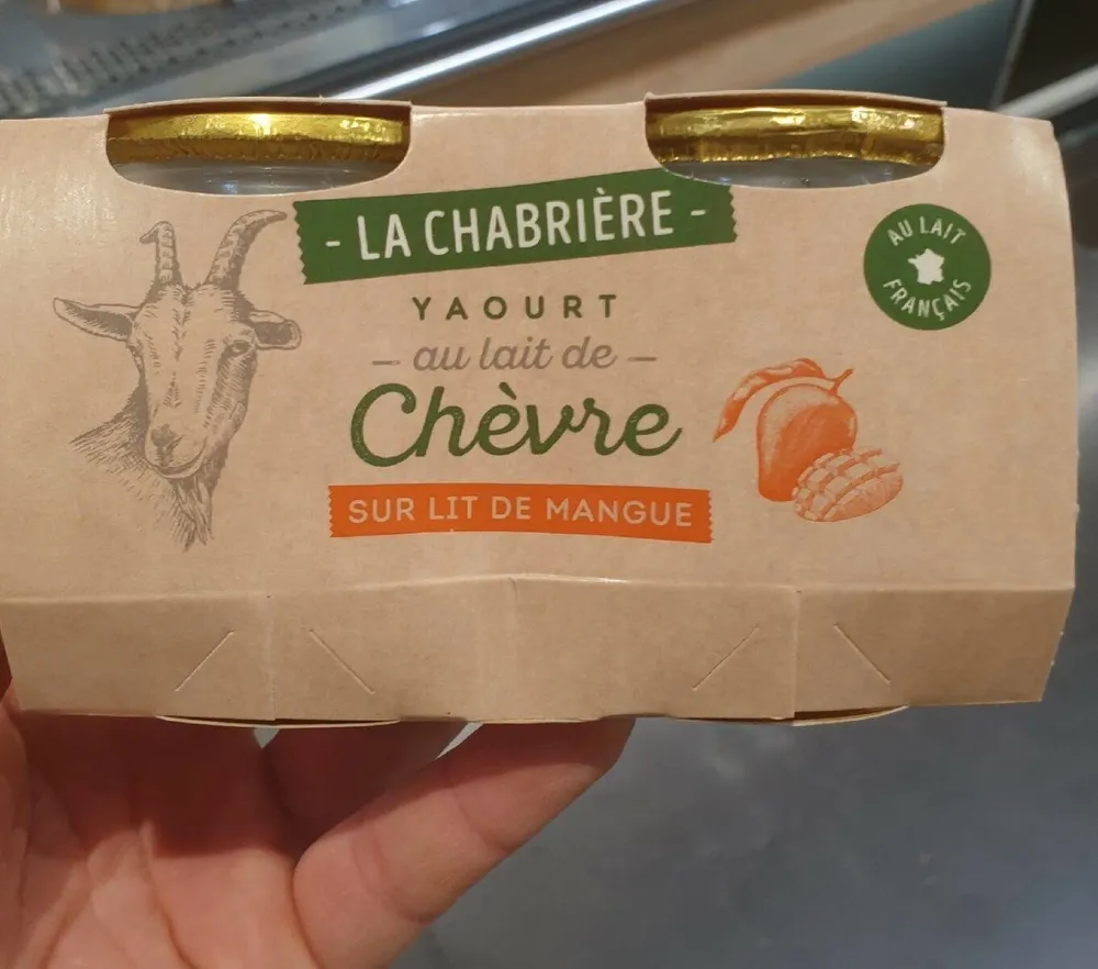 yaourt au lait de chèvre sur lit de mangue
