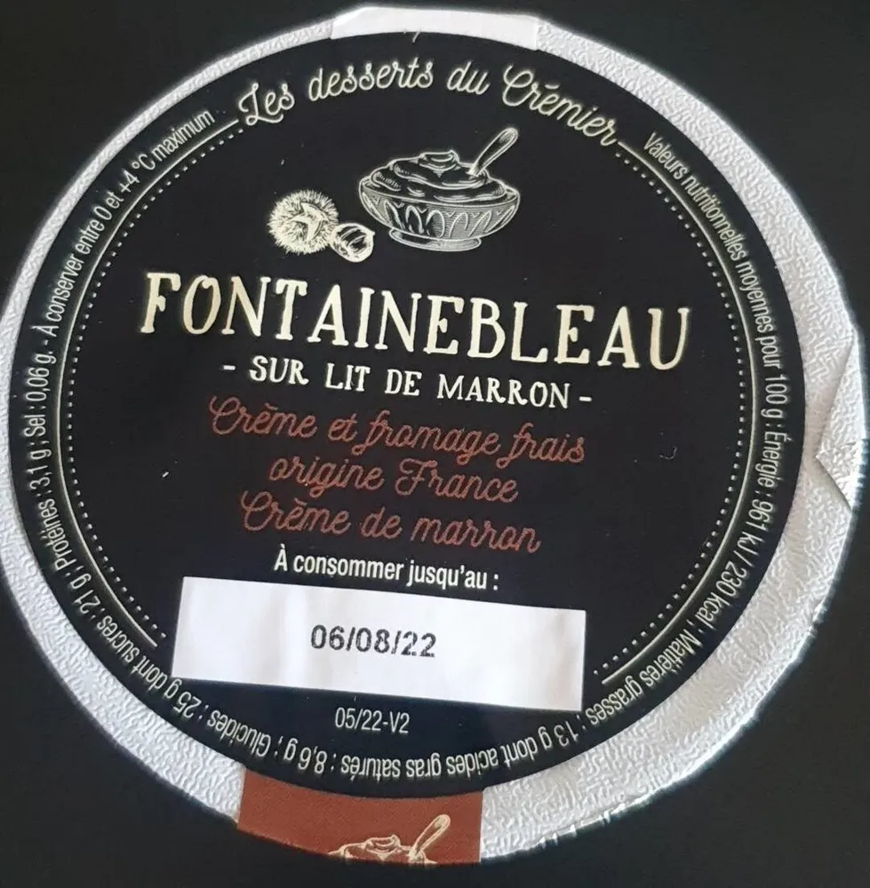 Fontainebleau sur lit de marron