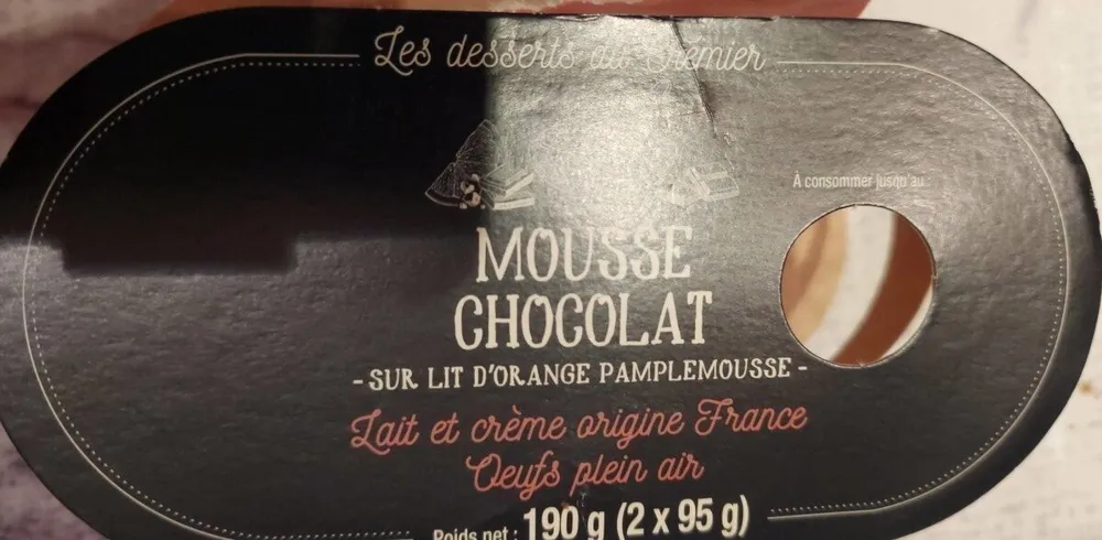 Mousse chocolat sur lit d'orange pamplemousse