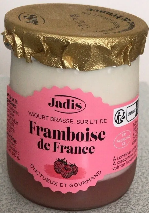 Yaourt brassé sur lit framboise