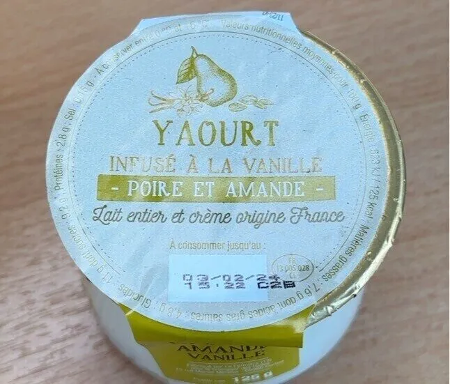 Yaourt infusé à la Vanille Poire et Amande