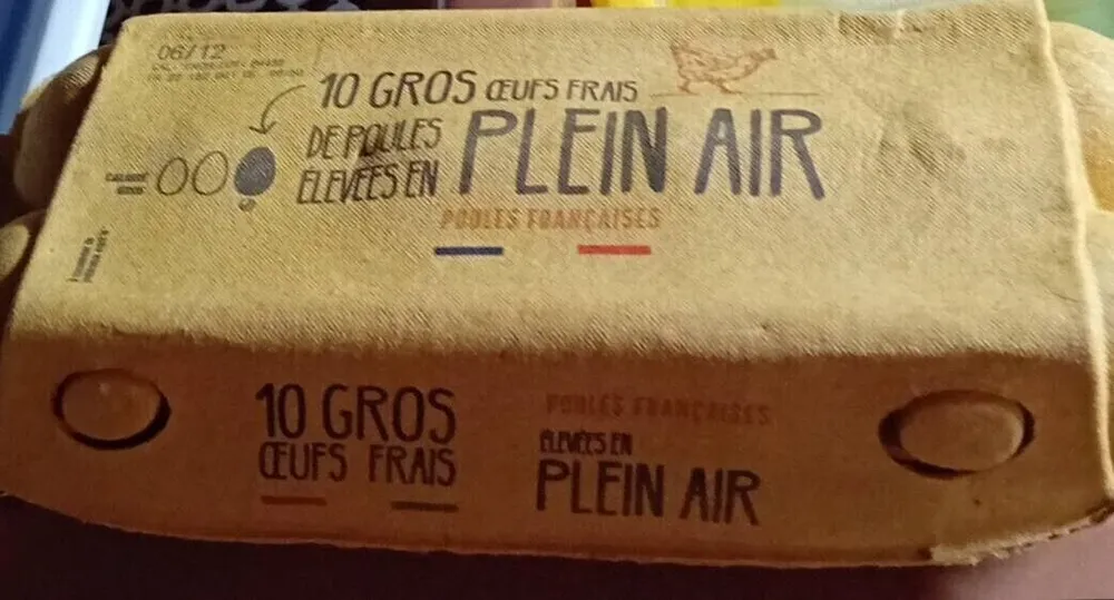 10 GROS ŒUFS FRAIS DE POULES ELEVEES EN PLEIN AIR