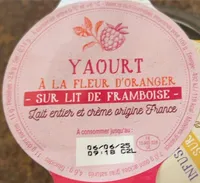 YAOURT À LA FLEUR D'ORANGER SUR LIT DE FRAMBOISE