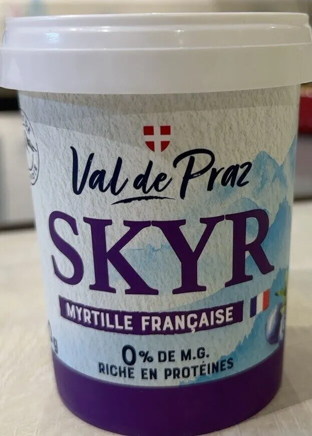 SKYR MYRTILLE FRANÇAISE 0% DE M.G. RICHE EN PROTÉINES