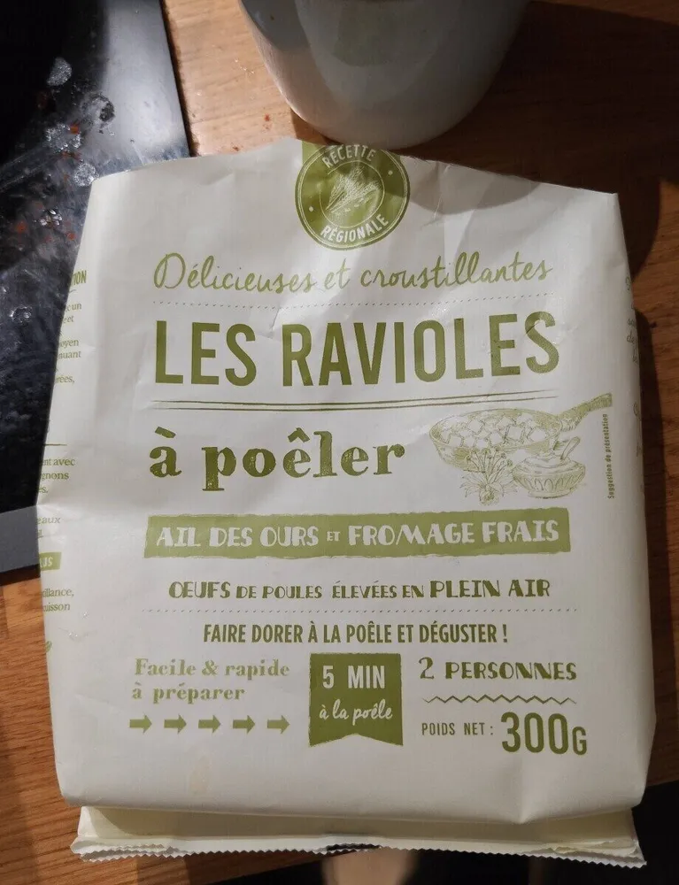 Ravioles à poêler ail des ours et fromage frais