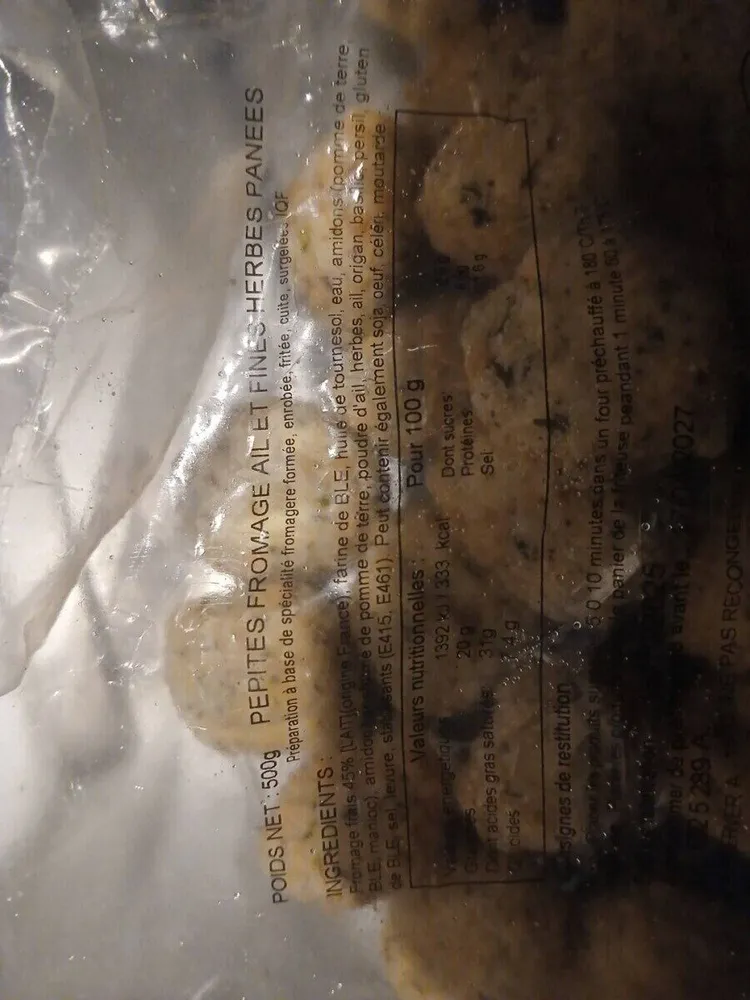 Pépites fromage ail et fines herbes panees