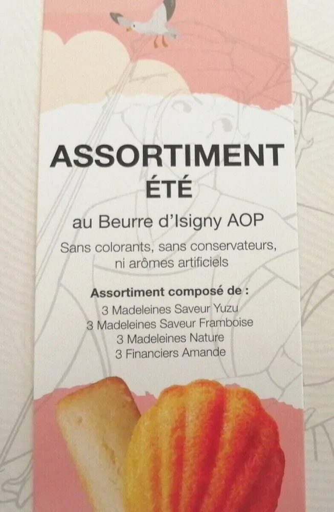 Assortiment été : madeleines, financiers