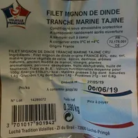 Filet mignon de dinde tranchée marinée Tajine