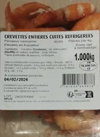 Crevettes entières refrigées