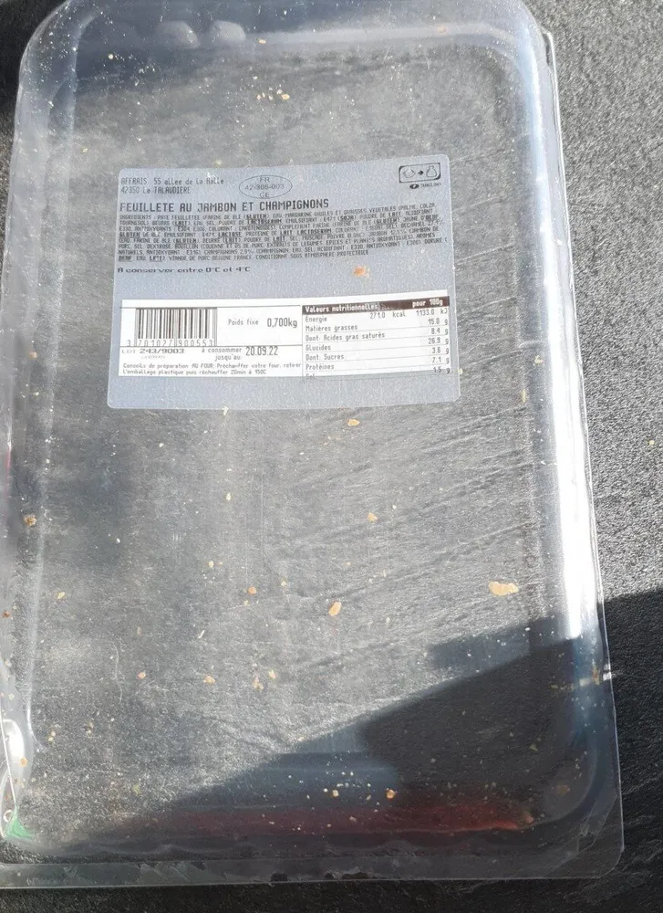 Feuilleté Jambon Champignons