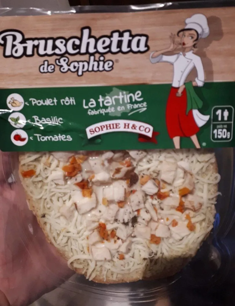 Bruschetta poulet rôti