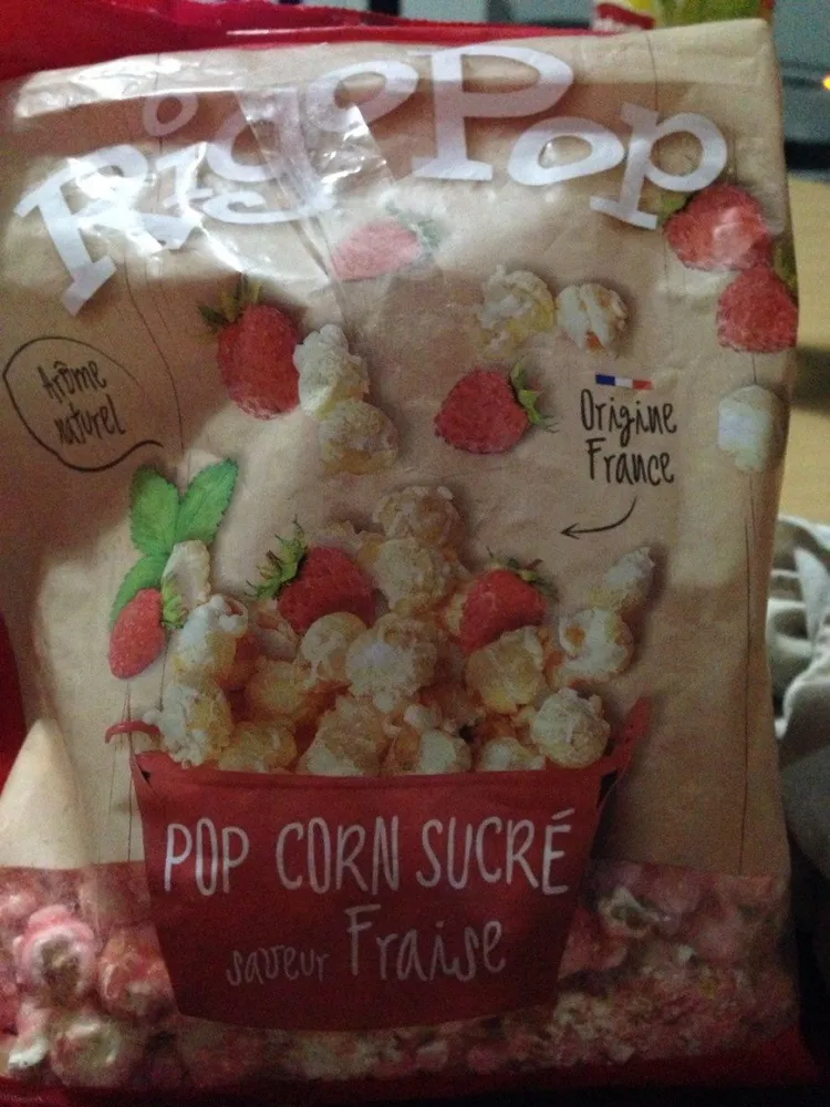 Pop corn sucre saveur fraise